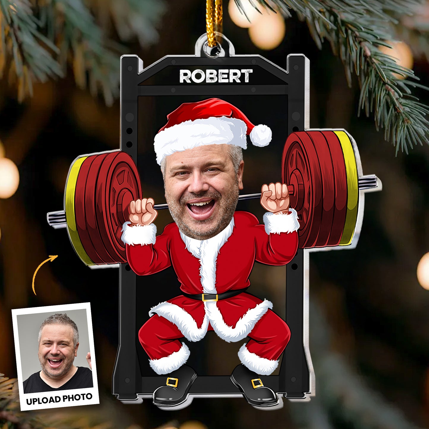 Gym Workout Weight Lifting Funny - Personalized Acrylic Photo Ornament