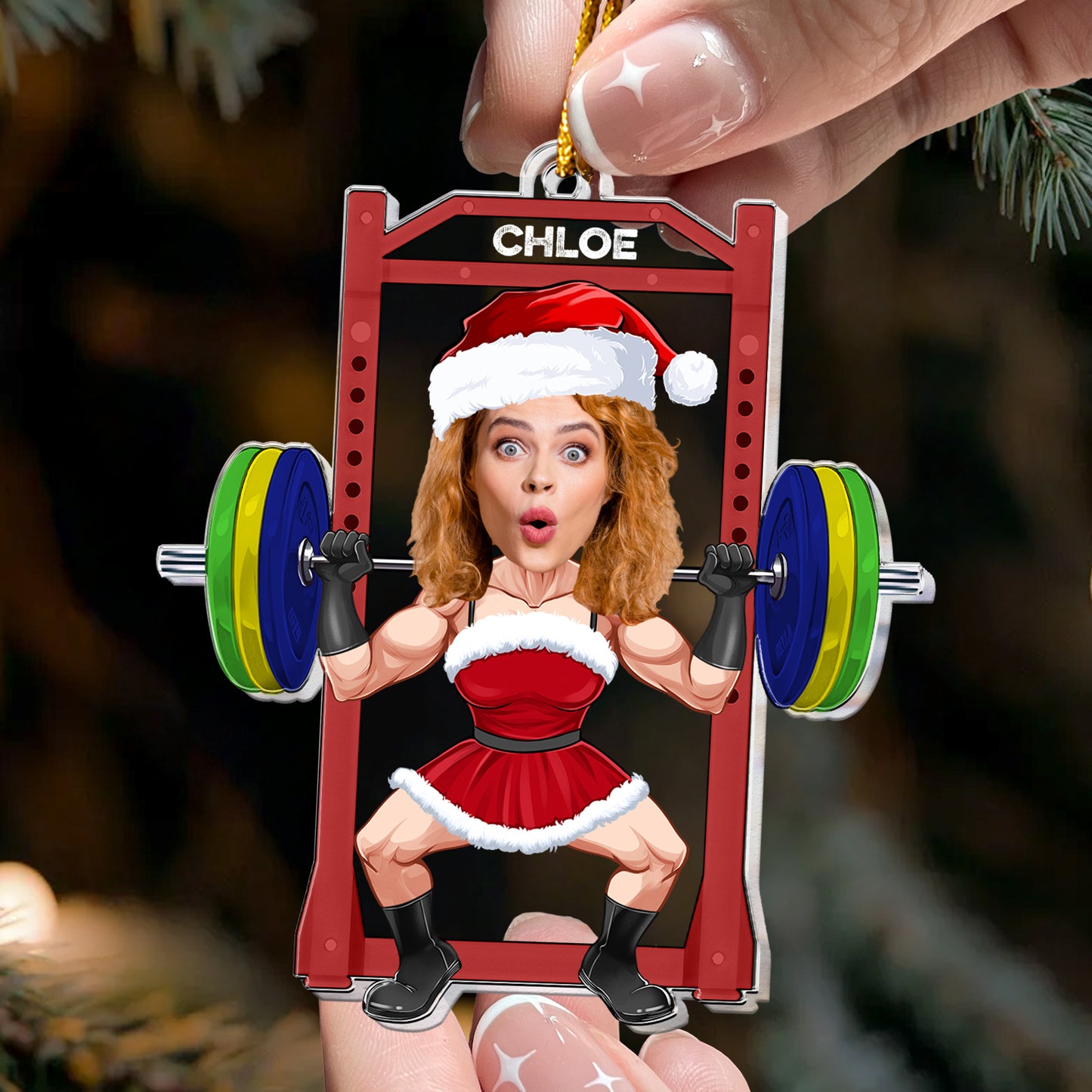 Gym Workout Weight Lifting Funny - Personalized Acrylic Photo Ornament