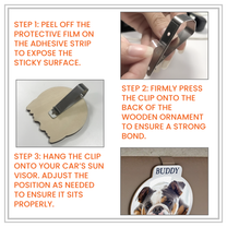 The Perfect Match - Vintage Photo Gifts For Couples - Personalized Wooden Photo Car Visor Clip