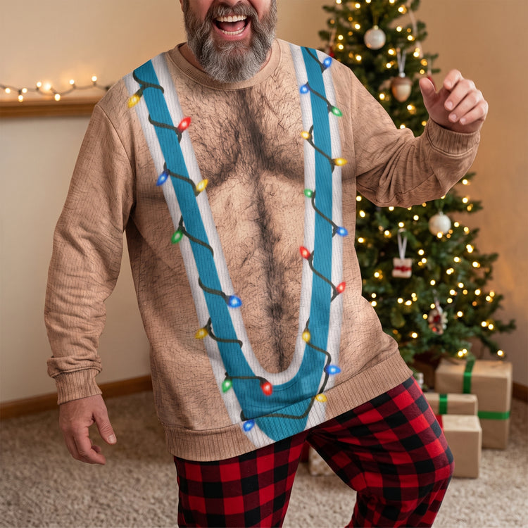 Hairy-Chest-Christmas-Ugly-For-Men,-Funny-Suspenders-Fake-Gag-Gift-For-Adults-Personalized-Sweater-4