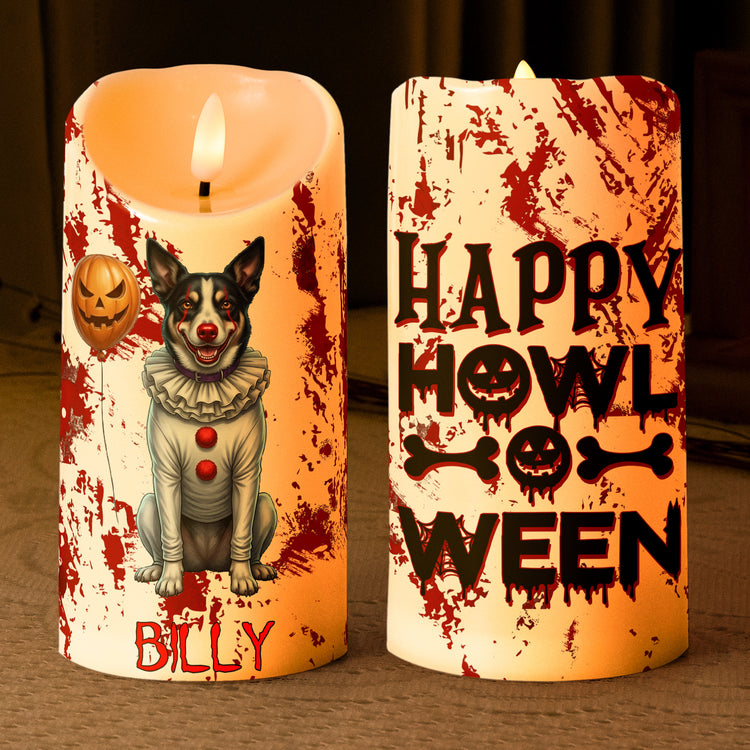 Halloween-Decor-Custom-Pet-Photo-Happy-Howloween-Scary-Clown-Personalized-Candles