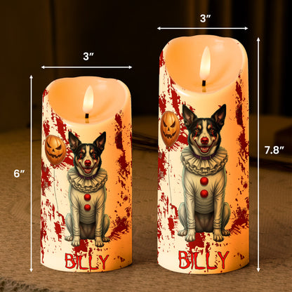 Halloween-Decor-Custom-Pet-Photo-Happy-Howloween-Scary-Clown-Personalized-Candles
