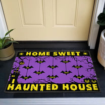 Halloween Custom Family Home Sweet Haunted House - Personalized Doormat