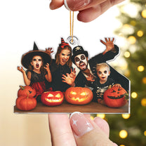 Halloween Happy Family - Personalized Acrylic Photo Ornament