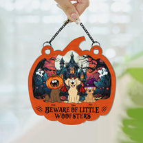 Halloween Pet Little Monsters - Personalized Window Hanging Suncatcher Ornament