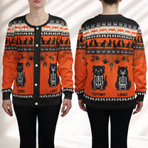 Halloween Pet Pumpkins Dog Cat Skeleton Wizard - Personalized Crewneck Cardigan