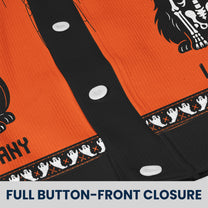 Halloween Pet Pumpkins Dog Cat Skeleton Wizard - Personalized Crewneck Cardigan