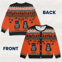 Halloween Pet Pumpkins Dog Cat Skeleton Wizard - Personalized Crewneck Cardigan