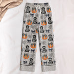 Halloween Pet Pumpkins Spiderwebs Coquette Bows - Personalized Satin Pajama Set