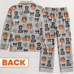 Halloween Pet Pumpkins Spiderwebs Coquette Bows - Personalized Satin Pajama Set