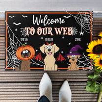 Halloween Pet Welcome To Our Web - Personalized Doormat