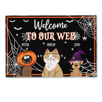 Halloween Pet Welcome To Our Web - Personalized Doormat