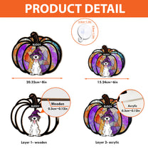 Halloween Time With My Pet - Personalized Window Hanging Suncatcher Ornament