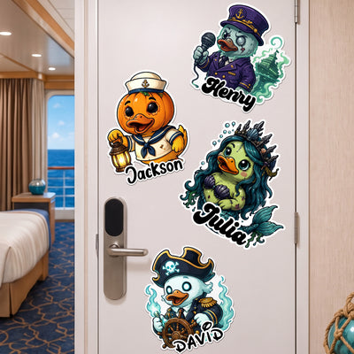 Halloween Traveling Trip, Family Cruise Door Magnet For Cruising Ship Stateroom Door - Personalized Magnet