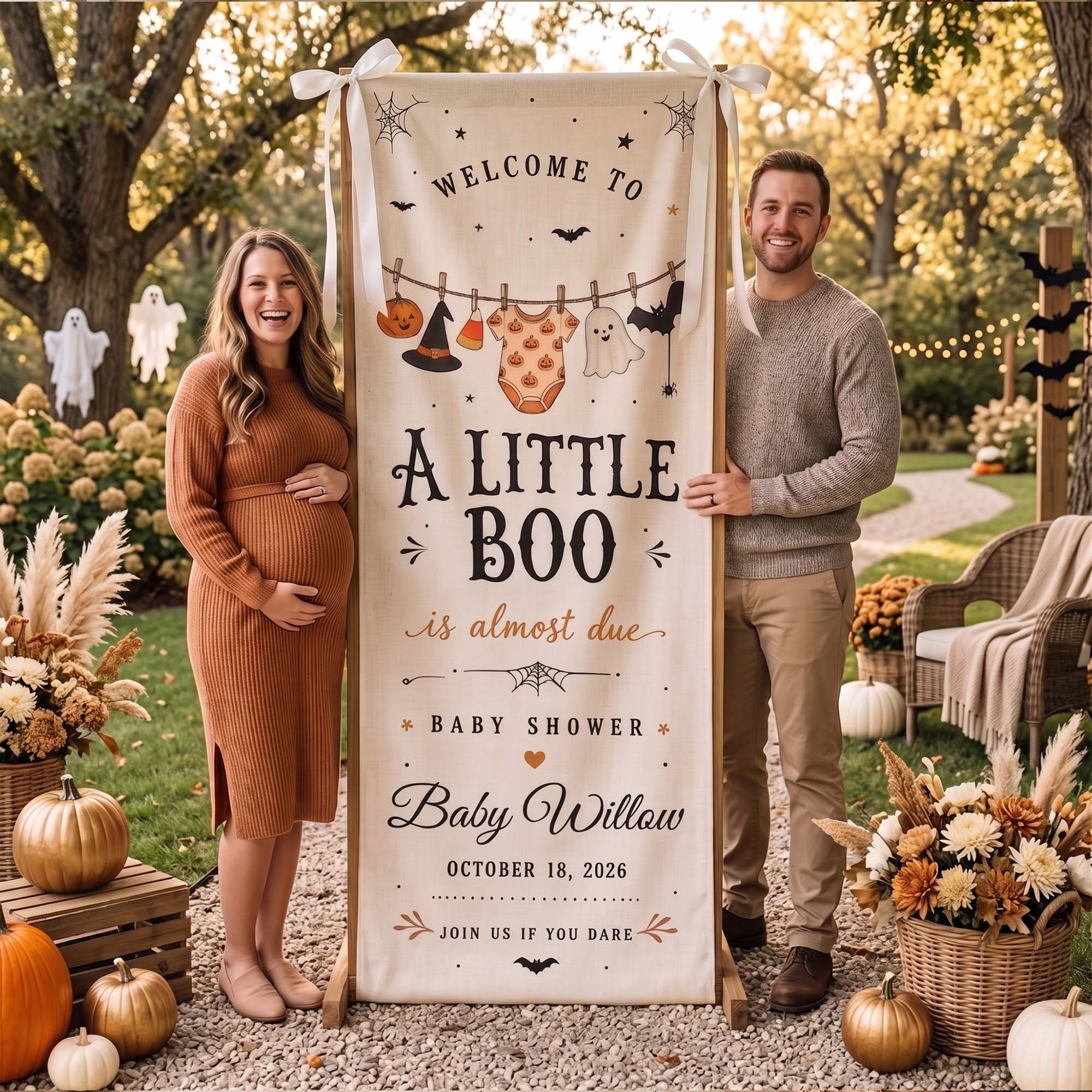 Halloween-Baby-Shower,-Little-Boo-Is-Almost-Due-Banner-Personalized-Welcome-Sign-2