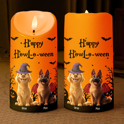 Halloween Decor For Dog Lover Happy Howloween - Personalized Candles