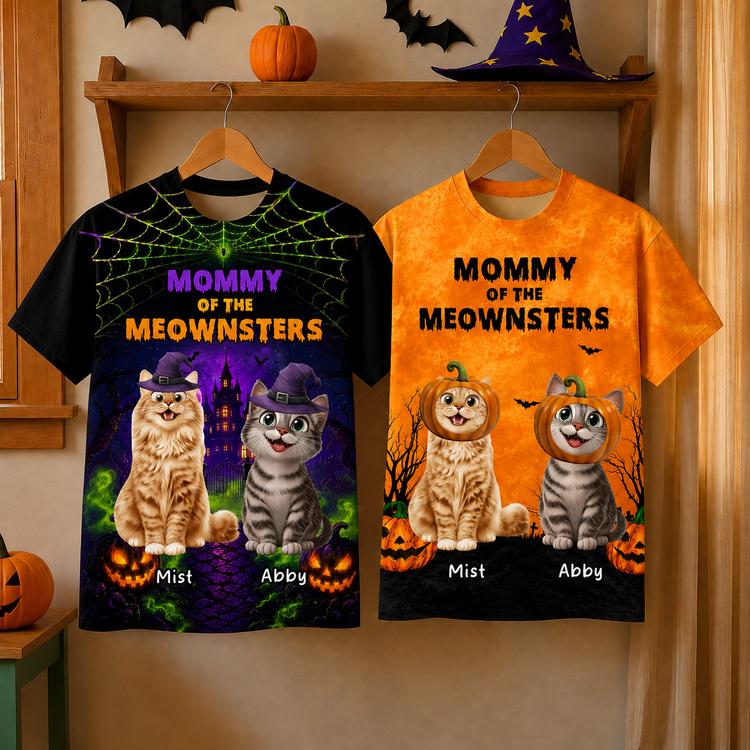 Halloween-Gift-For-Cat-Lovers-Mommy-Daddy-Of-The-Meownsters-Personalized-Shirt2