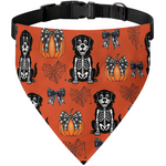 Halloween-Pet-Pumpkins-Spiderwebs-Coquette-Bows-Pattern-Personalized-Bandana-Collar-4