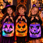 Halloween Candy Bag For Kids Scary Pumpkin Face - Personalized Halloween Basket