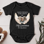 Hand Picked For Earth By My Loved One In Heaven - Personalized Photo Baby Bodysuit