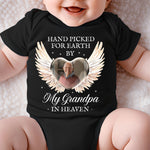 Hand Picked For Earth By My Loved One In Heaven - Personalized Photo Baby Bodysuit
