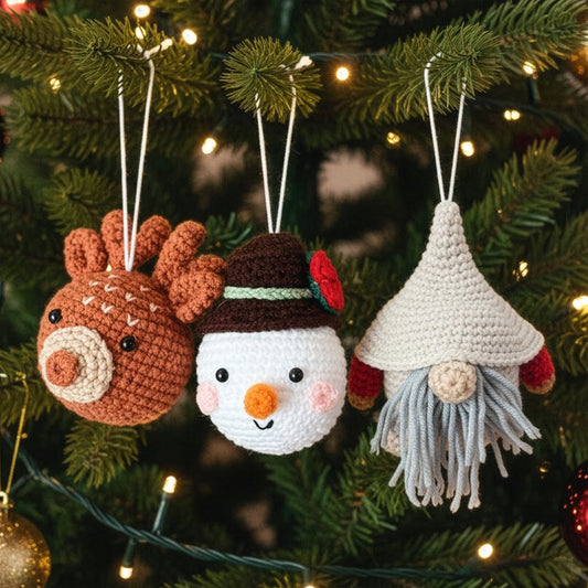 Handmade Christmas Friends Set - Personalized Crochet Ornament