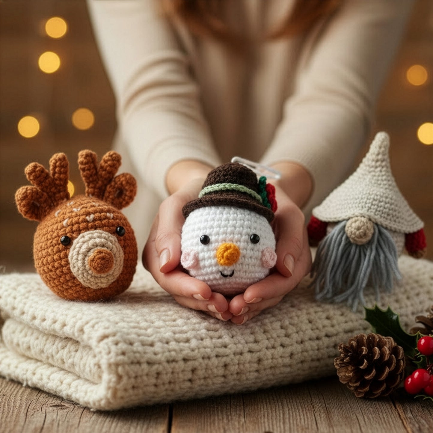 Handmade Christmas Friends Set - Personalized Crochet Ornament