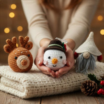 Handmade Christmas Friends Set - Personalized Crochet Ornament