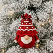 Handmade Christmas Gnome Set - Personalized Crochet Ornament