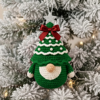 Handmade Christmas Gnome Set - Personalized Crochet Ornament