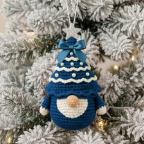 Handmade Christmas Gnome Set - Personalized Crochet Ornament