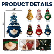 Handmade Christmas Gnome Set - Personalized Crochet Ornament