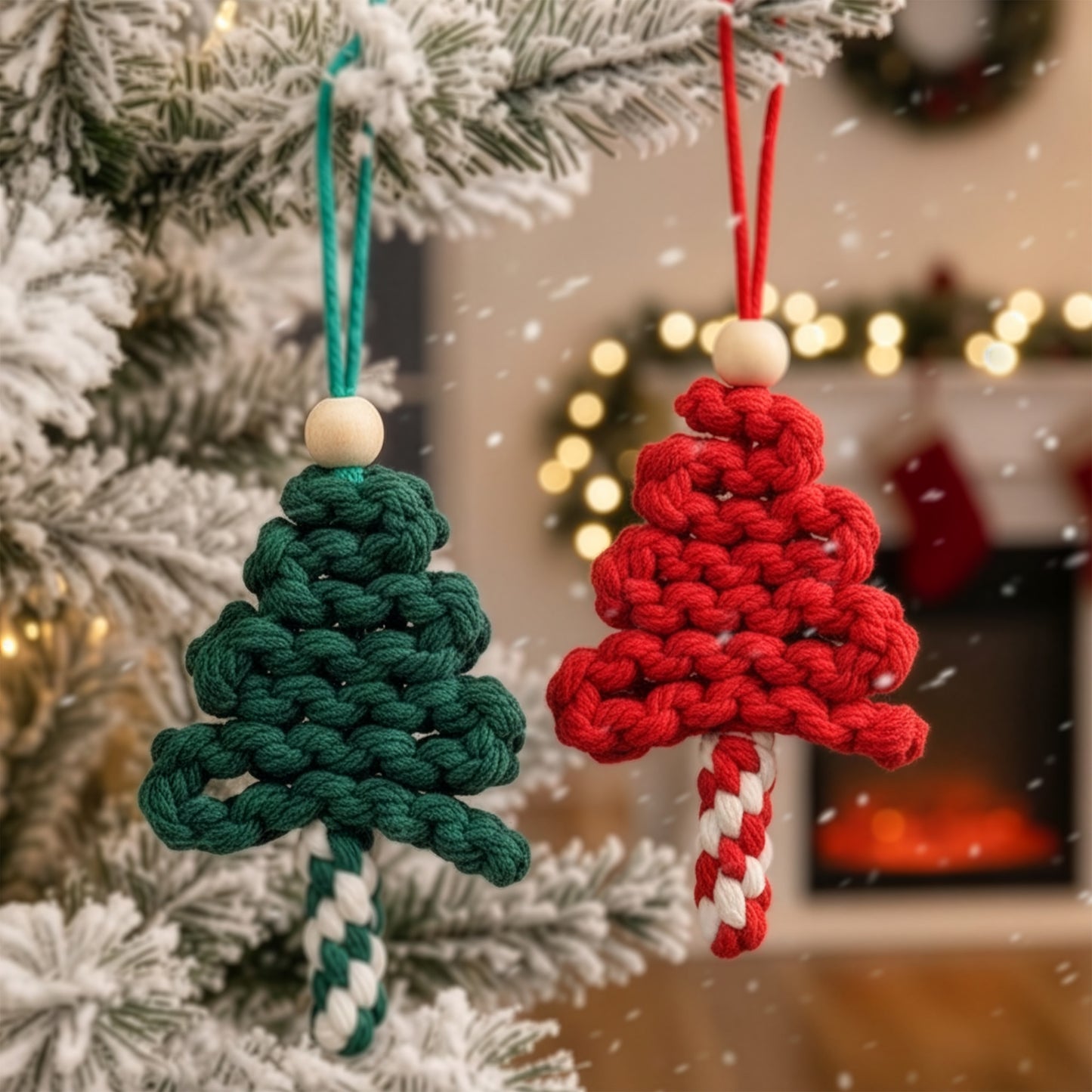 Handmade Chunky Yarn Christmas Tree - Crochet Ornament