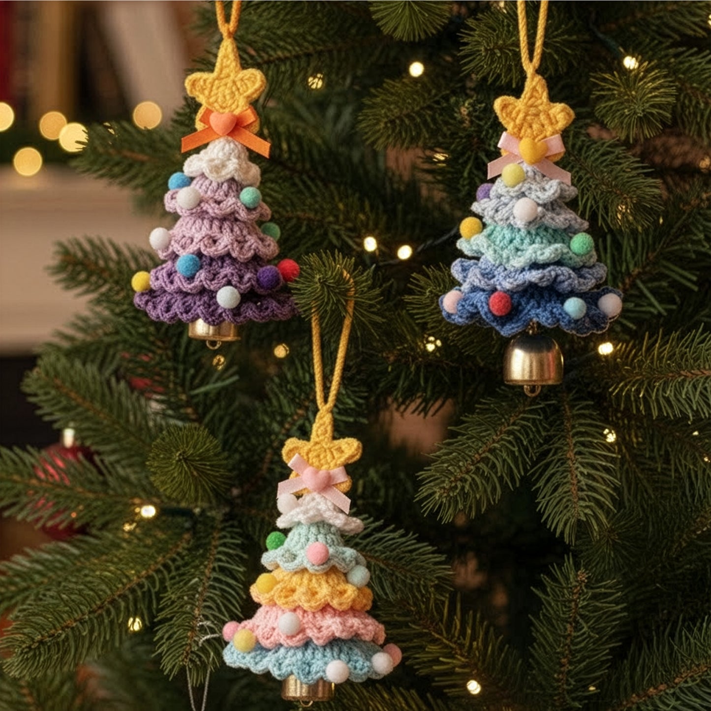 Handmade Colorful Christmas Tree - Crochet Ornament