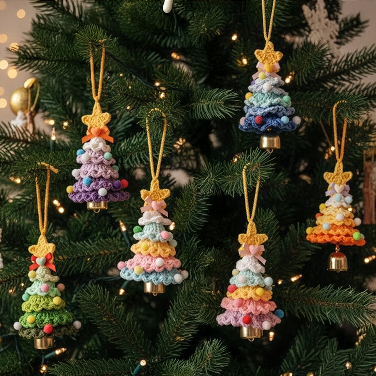 Handmade Colorful Christmas Tree - Personalized Crochet Ornament