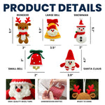 Handmade Cute Santa Claus Reindeer Snowman Christmas Bell - Personalized Crochet Ornament