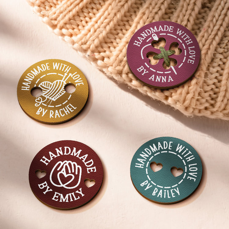 Handmade-With-Love-Gift-For-Knitting,-Crocheting-Lover,-Sewing-Lover-,-Diy-Craft--Personalized-Leather-Buttons-1