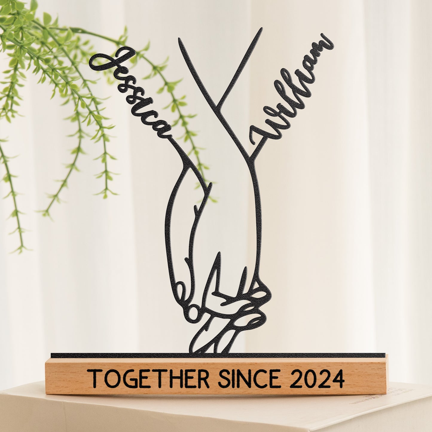 Hands Standee, Couple Holding Hand - Personalized Metal Desk Silhouette Sculpture