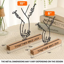 Hands Standee, Couple Holding Hand - Personalized Metal Desk Silhouette Sculpture