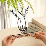 Hands Standee, Couple Holding Hand - Personalized Metal Desk Silhouette Sculpture