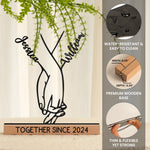Hands Standee, Couple Holding Hand - Personalized Metal Desk Silhouette Sculpture