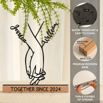 Hands Standee, Couple Holding Hand - Personalized Metal Desk Silhouette Sculpture