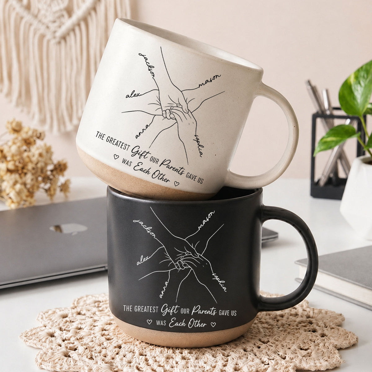 Hands-Print-Line-Art-Custom-Name-Gift-For-Sibling-Personalized-Mug-2