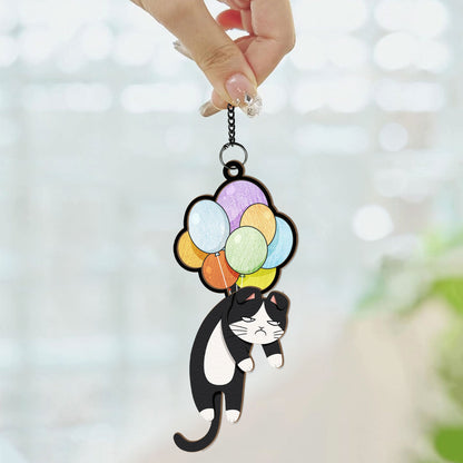 Hanging Cat - Personalized Window Hanging Suncatcher Ornament