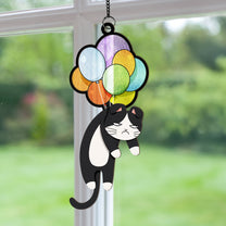 Hanging Cat - Personalized Window Hanging Suncatcher Ornament