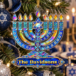 Hanukkah Christmas Ornament, Hanukkah Christmas Tree Decor - Personalized Ornament