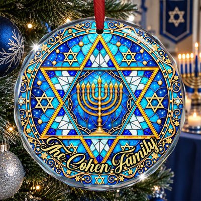 Hanukkah Christmas Ornament, Hanukkah Decor - Personalized Ornament