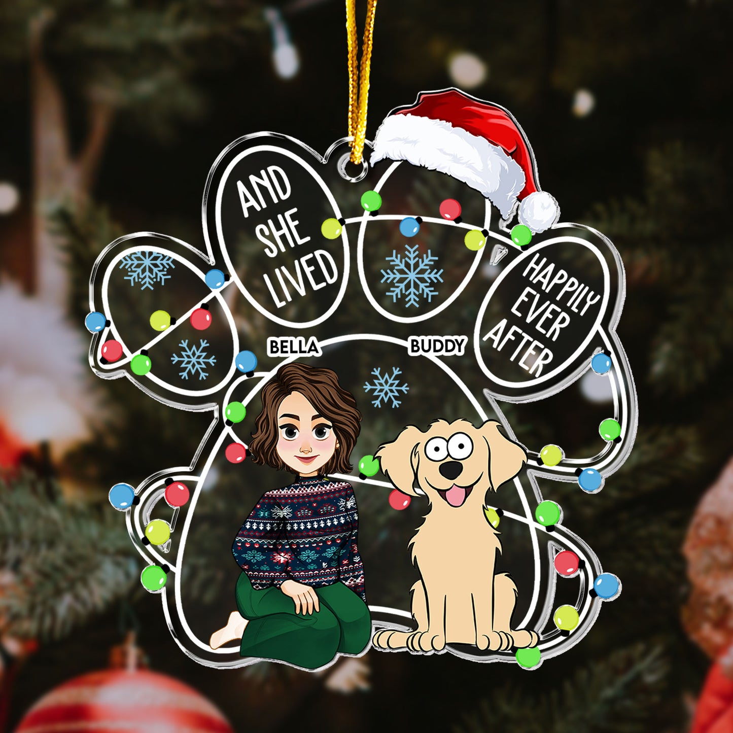 Happily Ever After With My Dog - Personalized Acrylic Ornament