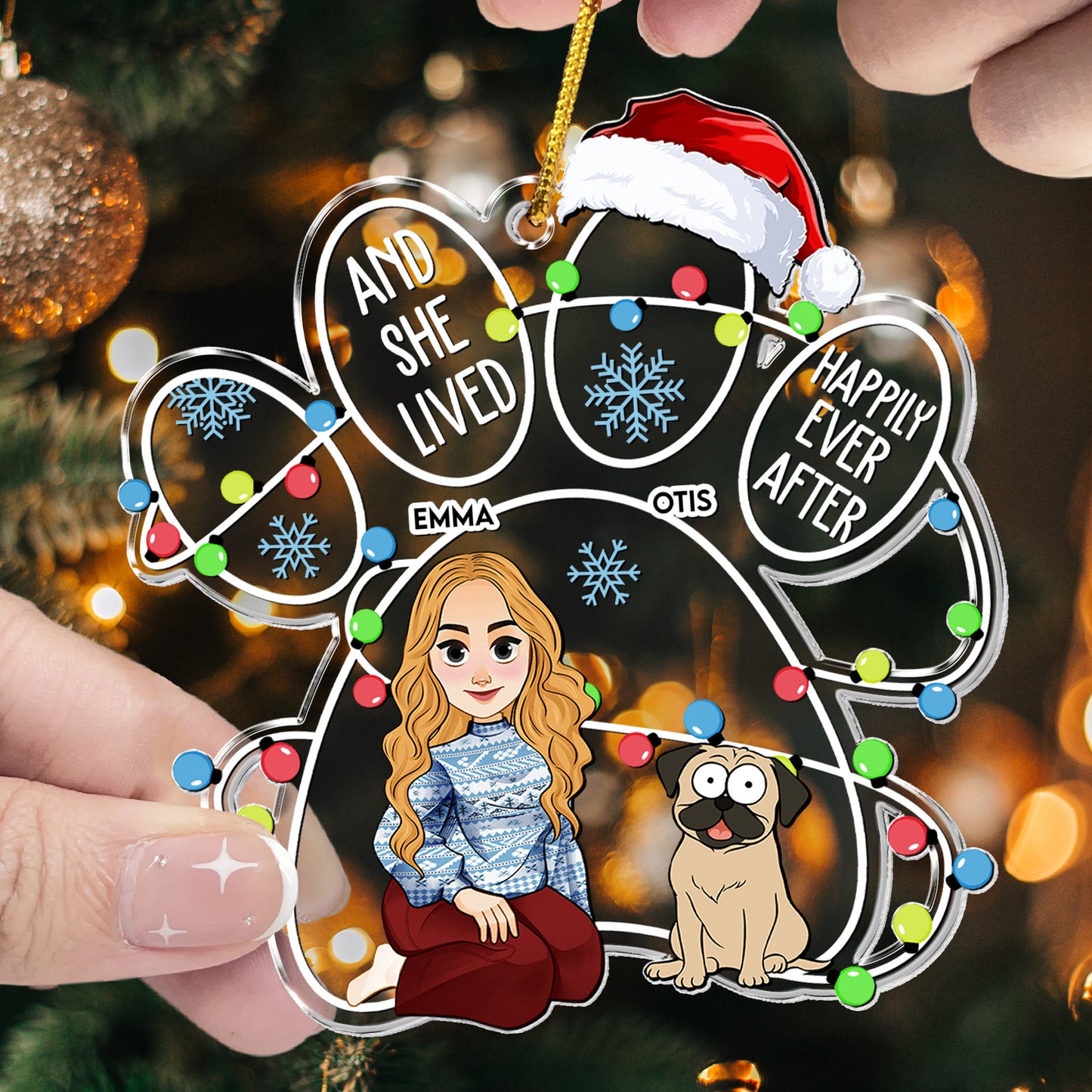 Happily Ever After With My Dog - Personalized Acrylic Ornament