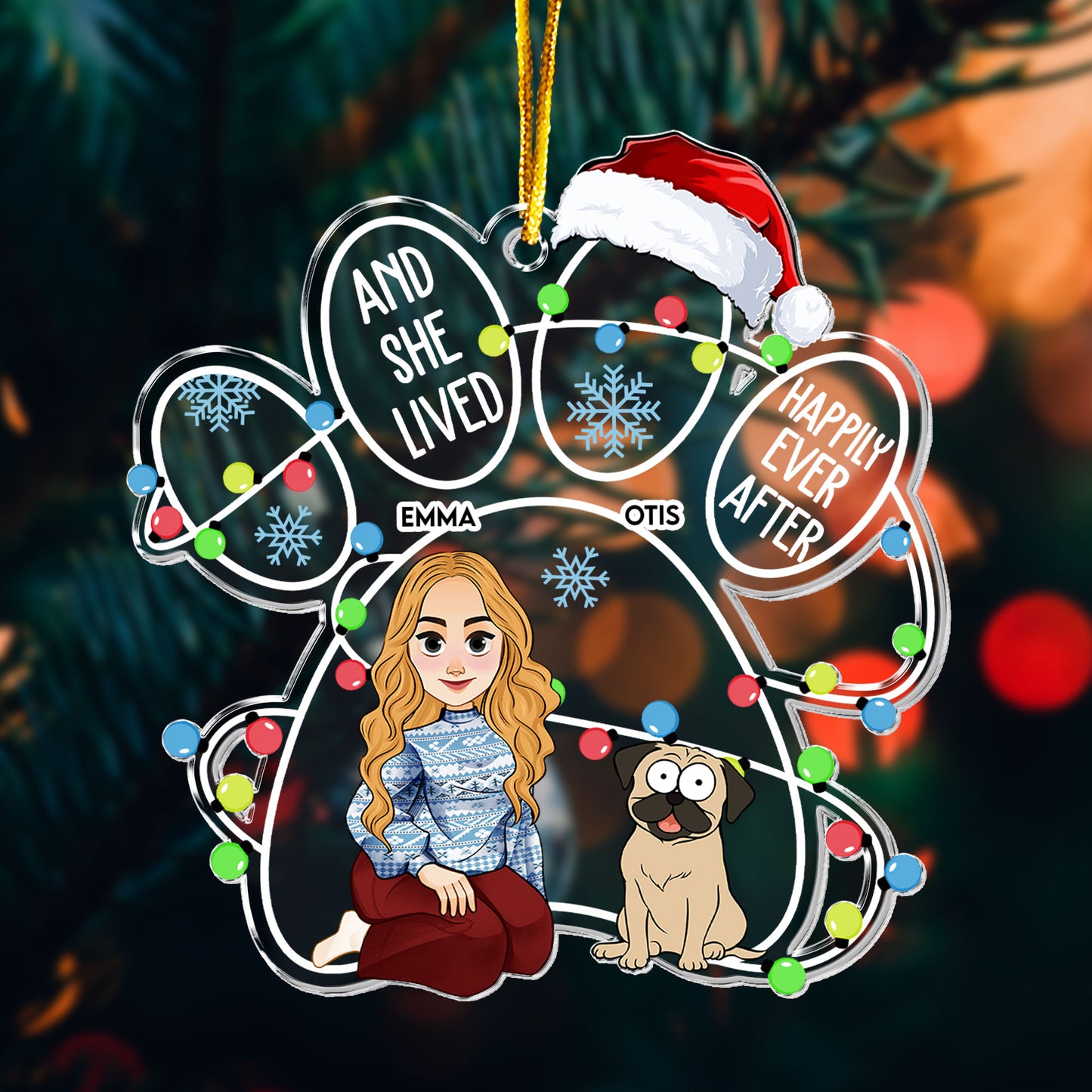 Happily Ever After With My Dog - Personalized Acrylic Ornament